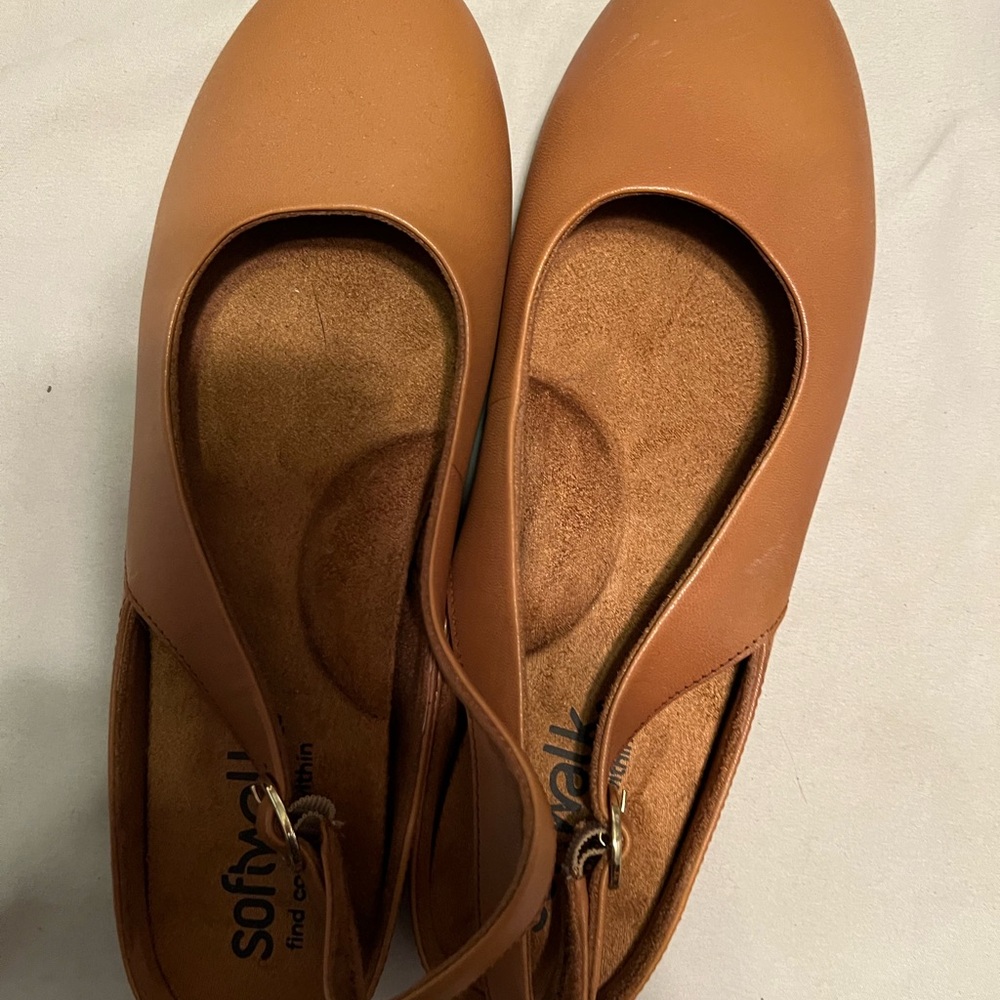 SoftWalk Tan Flats Classic Comfort Loafers